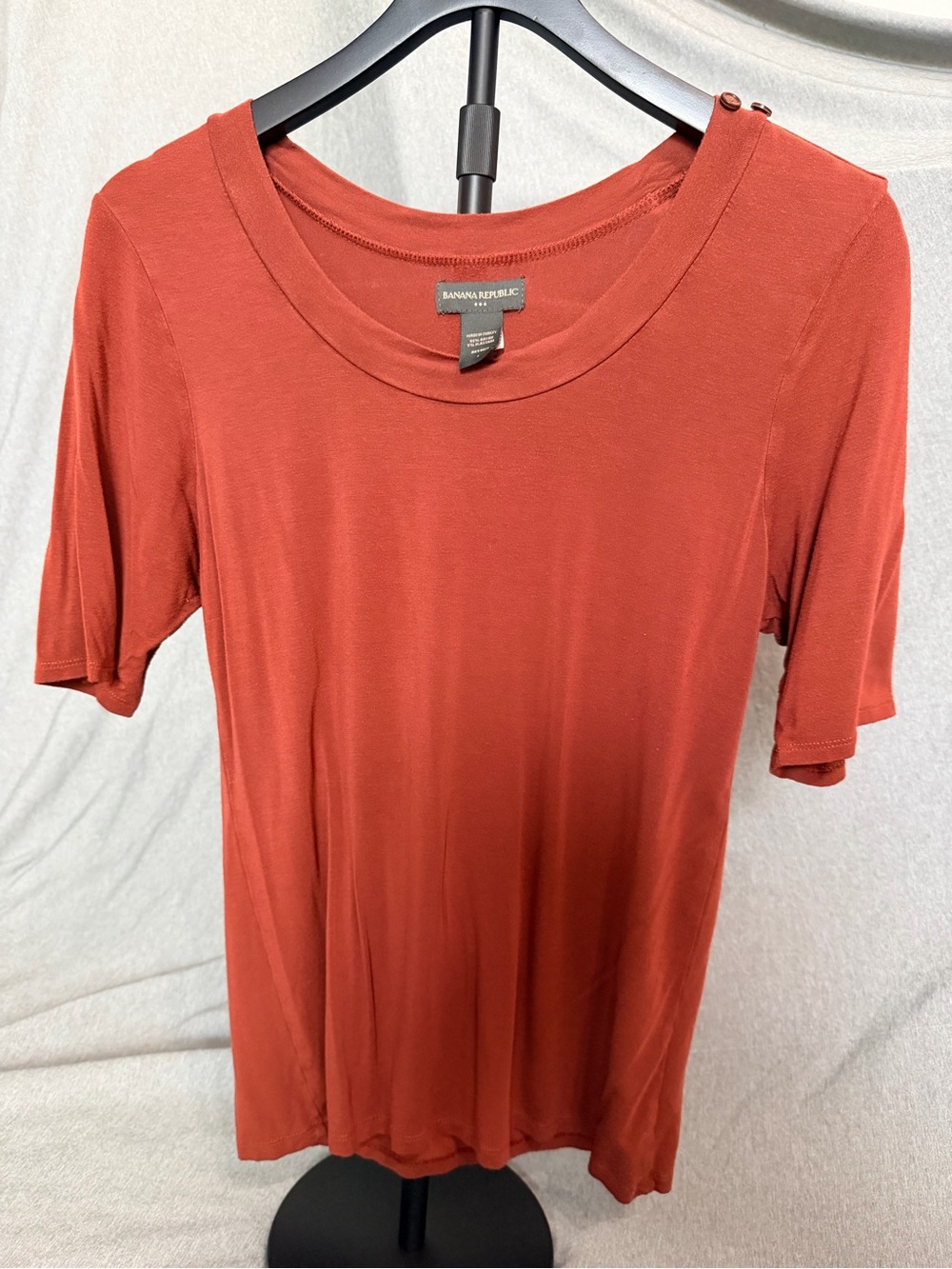 Banana Republic Short Sleeve Crew Neck Top - Rust Orange